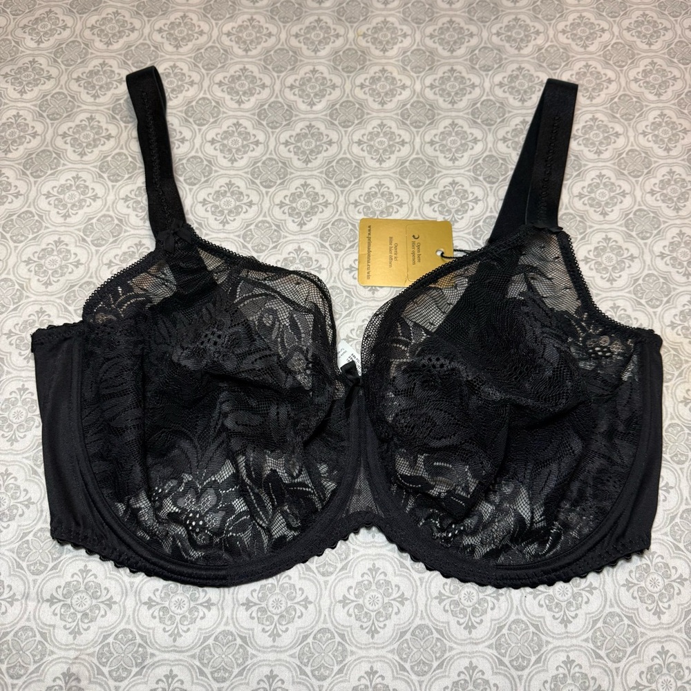 PrimaDonna Divine Seamless Non Padded Black Lace Bra Size 40G - Picture 2 of 13